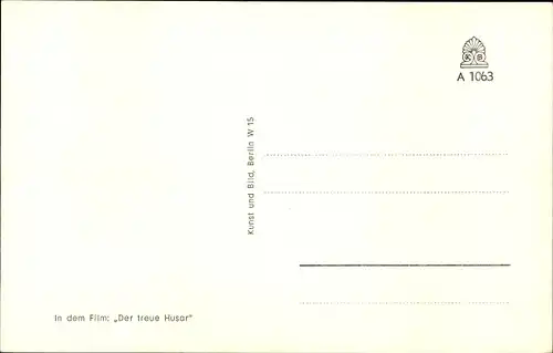 Ak Schauspieler Peer Schmidt, Herzog Film Der treue Husar, Portrait, Autogramm