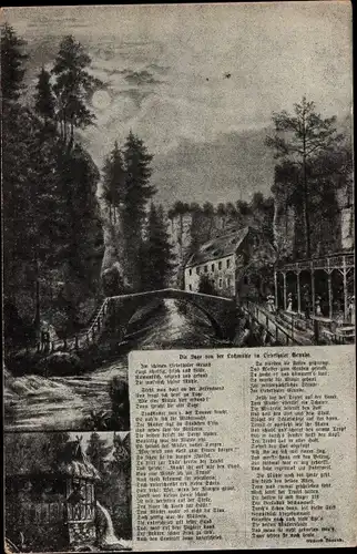 Ak Liebethal Pirna in Sachsen, Lochmühle im Liebethaler Grund, Sage