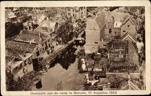 Ak Borculo Gelderland, Überblick über die Katastrophe von Borculo, 10. August 1925