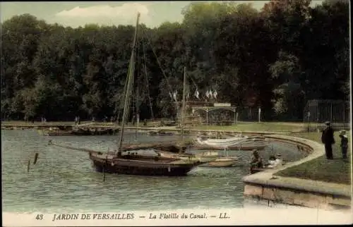 Ak Versailles Yvelines, Die Kanalflottille