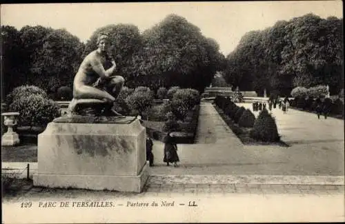Ak Versailles Yvelines, Park, Nordparterre