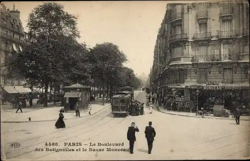 Ak Paris VIII., Boulevard des Batignolles und Bazar Monceau