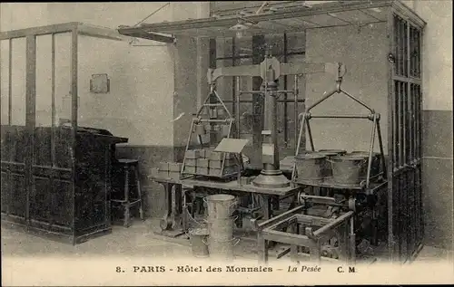 Ak Paris VI., Hotel des Monnaies, La Pesee