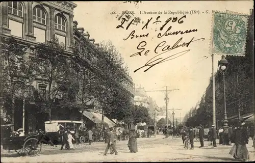 Ak Paris IX. Opéra-Viertel, Avenue de la République