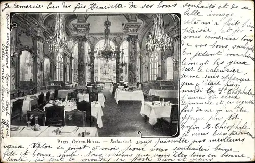 Ak Paris, Grand Hotel, Restaurant