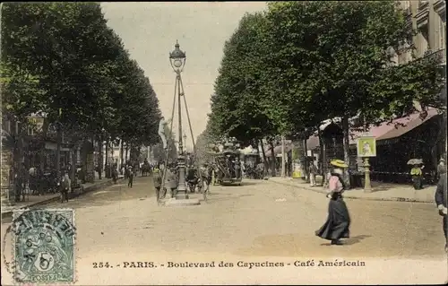 Ak Paris IX Boulevard des Capucines, Amerikanisches Café