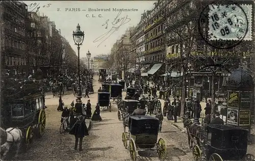 Ak Paris IX, Boulevard Montmartre, Kutsche