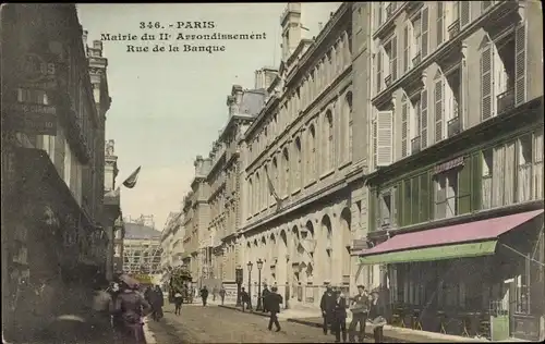 Ak Paris II. Arrondissement Bourse, Rathaus des 2. Arrondissement, Rue de la Banque