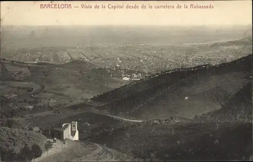 Ak Barcelona Katalonien Spanien, Vista de la Capital desde de la carretera de la Rabassada