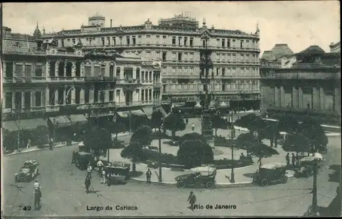 Ak Rio de Janeiro Brasilien, Largo da Carioca