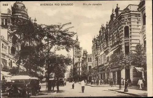 Ak Rio de Janeiro Brasilien, Avenida Rio Branco
