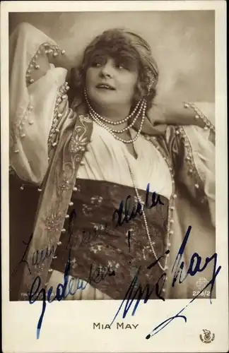 Ak Schauspielerin Mia May, Portrait, Autogramm