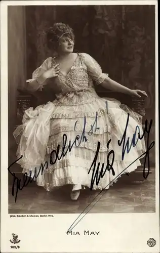 Ak Schauspielerin Mia May, Portrait, Autogramm