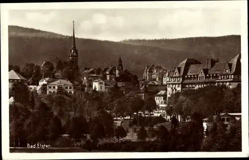 Ak Bad Elster im Vogtland, Teilansicht, Kirche