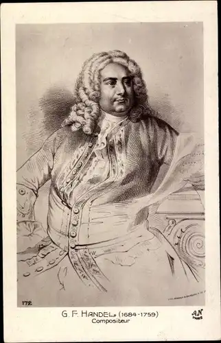 Künstler Ak Komponist Georg Friedrich Händel, Portrait
