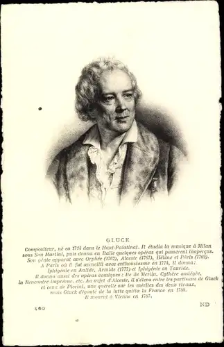 Ak Komponist Christoph Willibald Gluck, Portrait