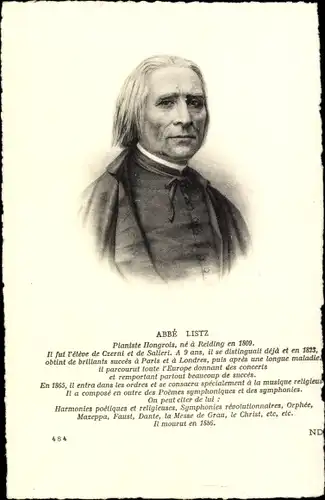 Ak Komponist Franz Liszt, Liszt Ferencz, Portrait