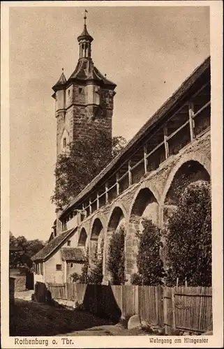 Ak Rothenburg ob der Tauber Mittelfranken, Wehrgang, Klingentor