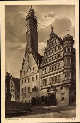 Ak Rothenburg ob der Tauber Mittelfranken, Rathaus, Turm