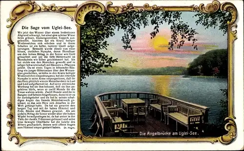 Ak Eutin in Ostholstein, Ukleisee, Uglei See, Angelbrücke, Sonne, Sage vom Uglei-See