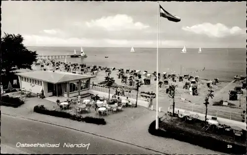 Ak Ostseebad Niendorf Timmendorfer Strand, Strandpromenade, Café, Strand