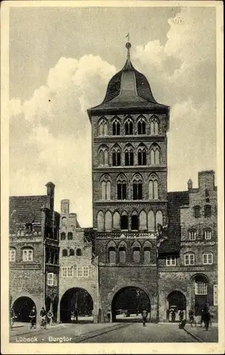 Ak Hansestadt Lübeck, Burgtor, Stadthallen-Wirtschaftsbetriebe