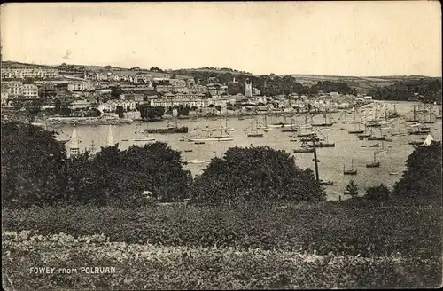Ak Fowey Cornwall England, Panorama von Polruan