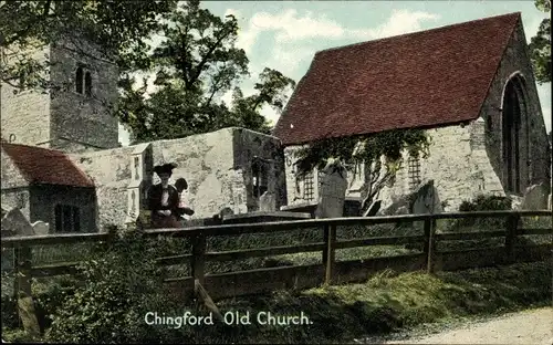 Ak Chingford Waltham Forest London England, Alte Kirche