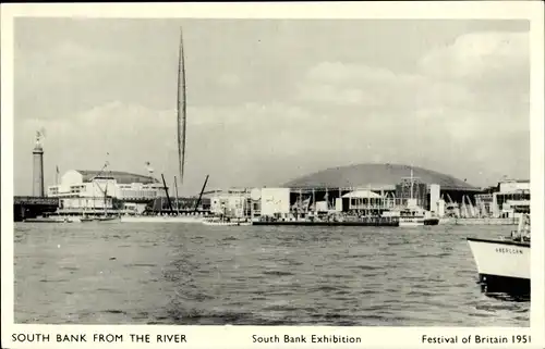 Ak South Bank London City, Festival of Britain 1951, Ausstellung, vom Fluss aus