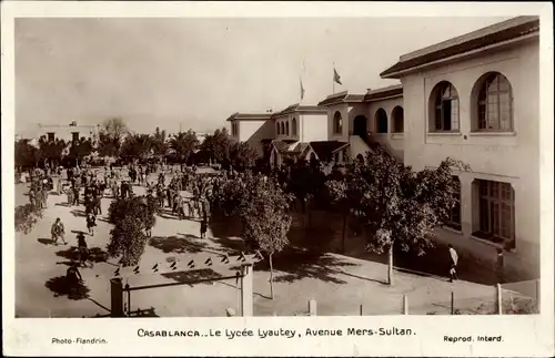 Ak Casablanca Marokko, Lycée Lyautey, Avenue Mers Sultan