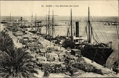 Ak Bone Algeria, Gesamtansicht der Kais