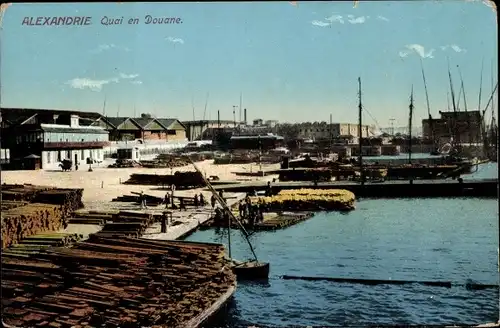 Ak Alexandria, Ägypten, Zolldock