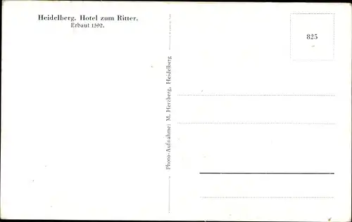 Ak Heidelberg am Neckar, Hotel zum Ritter