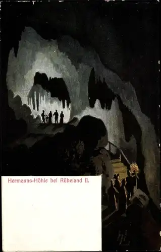 Künstler Ak Rübeland Oberharz am Brocken,  Hermannshöhle