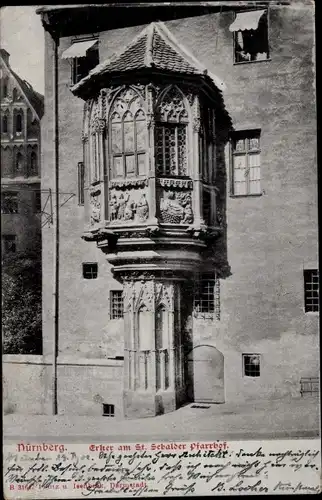 Ak Nürnberg in Mittelfranken, Erker am St. Sebalder Pfarrhof