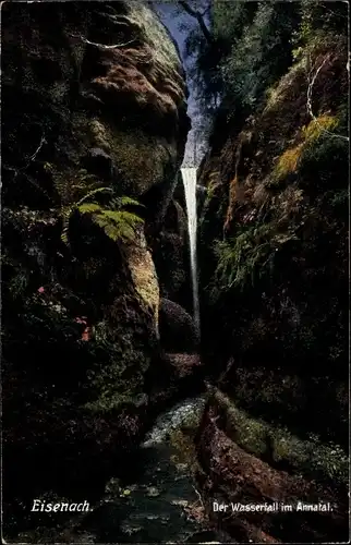 Ak Lutherstadt Eisenach in Thüringen, Wasserfall, Annatal