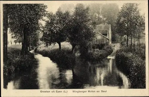 Ak Epen Limburg Niederlande, Wingberger Molen en Geul