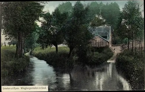 Ak Epen Limburg Niederlande, Wingbergermolen en Geul