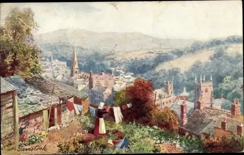 Künstler Ak Tavistock Devon England, Ortsansicht