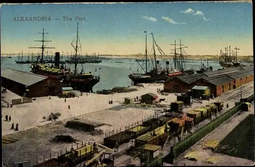 Ak Alexandria Ägypten, Hafen