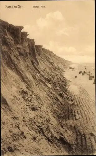 Ak Kampen auf Sylt, Rotes Kliff, Strand