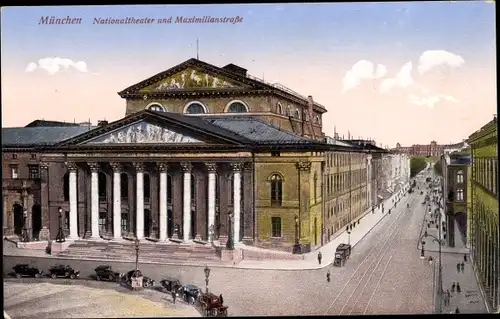 Ak München, Nationaltheater, Maximilianstraße