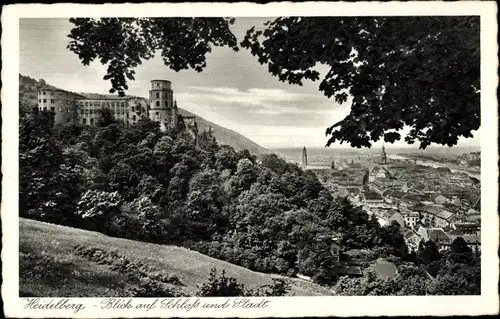 Ak Heidelberg am Neckar, Schloss und Stadt