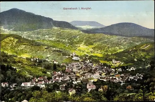 Ak Gernsbach im Murgtal Schwarzwald, Panorama