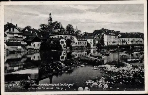 Ak Gernsbach im Murgtal, an der Murg, Wehr