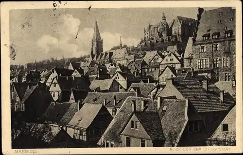 Ak Marburg an der Lahn, Blick von der Universität