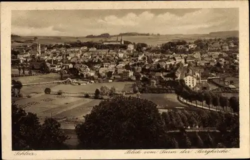 Ak Schleiz im Vogtland Thüringen, Blick vom Turm der Bergkirche