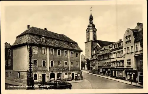 Ak Ilmenau in Thüringen, Marktstraße, Kirchturm