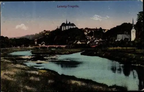 Ak Tragnitz Leisnig in Sachsen, Gesamtansicht, Kirche