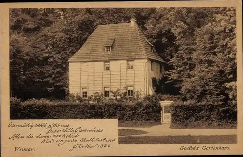 Ak Weimar in Thüringen, Goethe's Gartenhaus